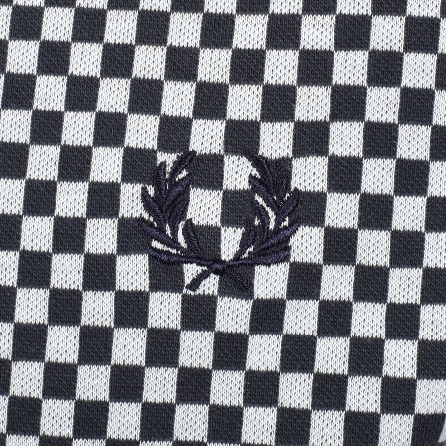 Image number 3 for Fred Perry Checkerboard T Shirt Navy