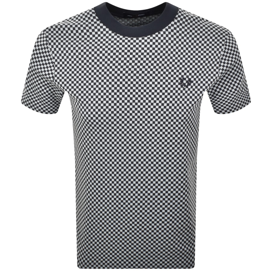 Image number 1 for Fred Perry Checkerboard T Shirt Navy