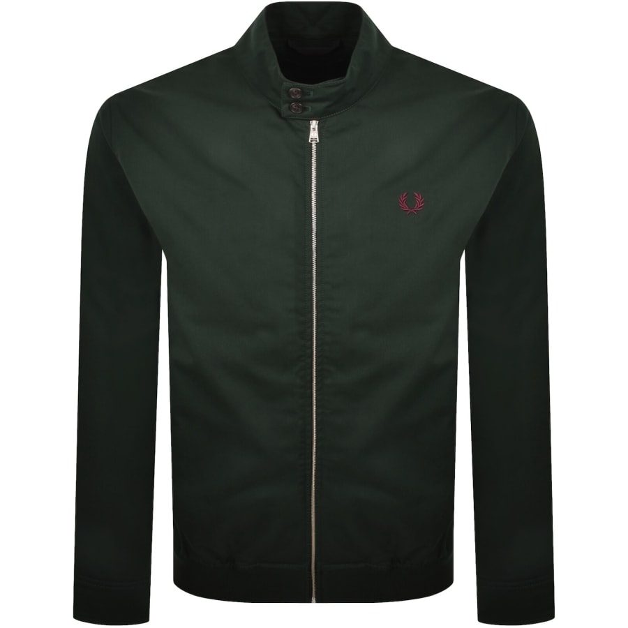Image number 1 for Fred Perry Twill Harrington Jacket Green