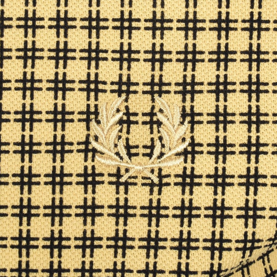 Image number 3 for Fred Perry Cross Print Polo Black And Yellow