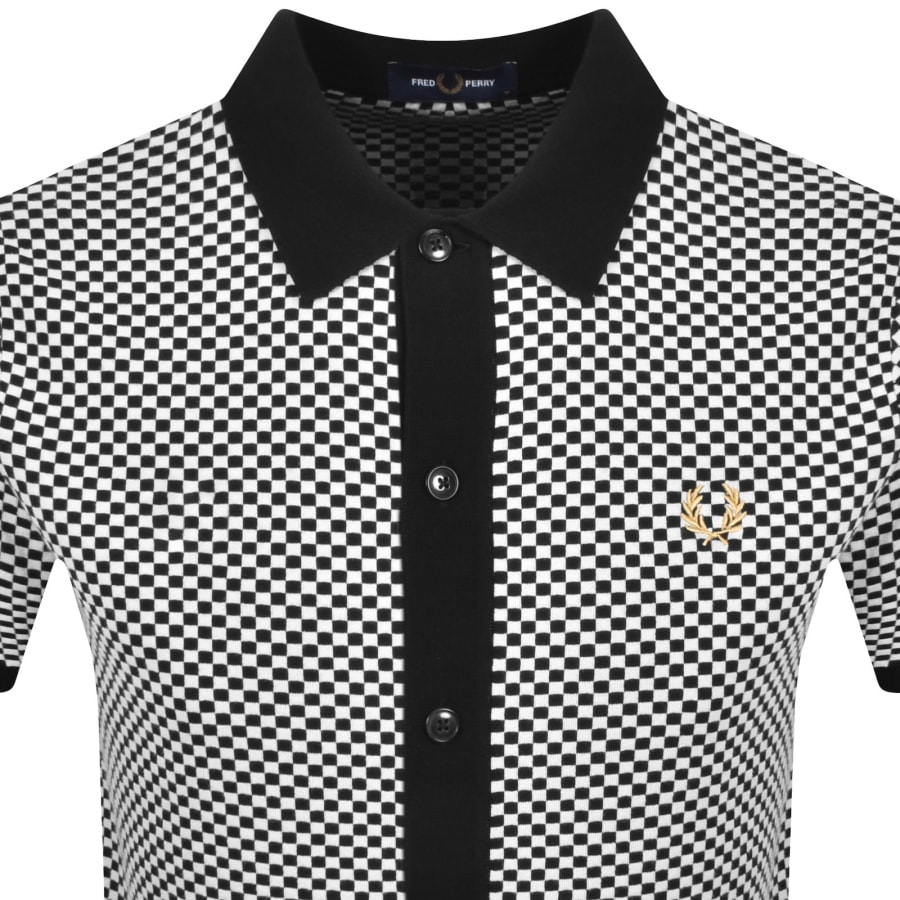 Image number 2 for Fred Perry Checkerboard Knit Shirt Black