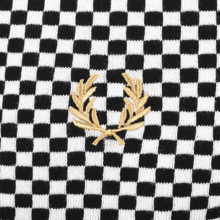 Image number 3 for Fred Perry Checkerboard Knit Shirt Black
