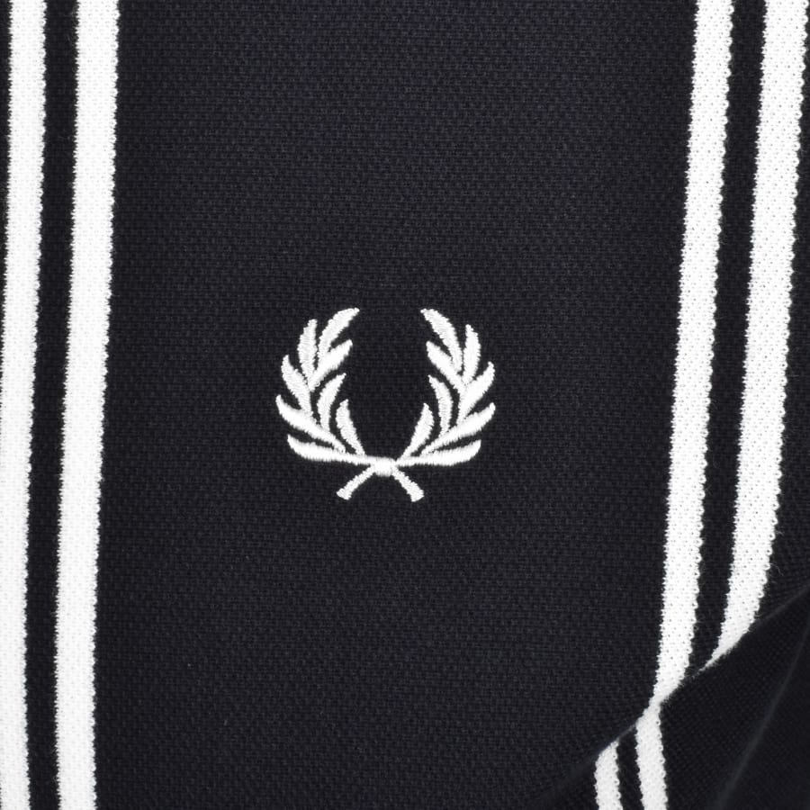 Image number 3 for Fred Perry Vertical Stripe Polo T Shirt Navy