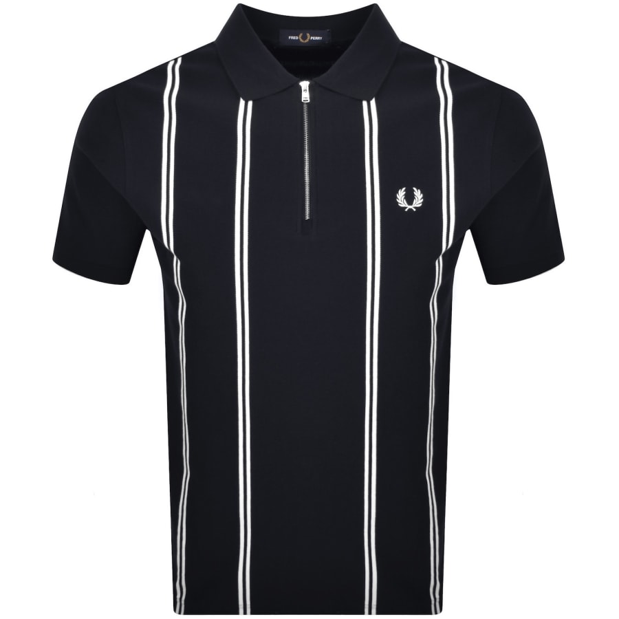 Image number 1 for Fred Perry Vertical Stripe Polo T Shirt Navy