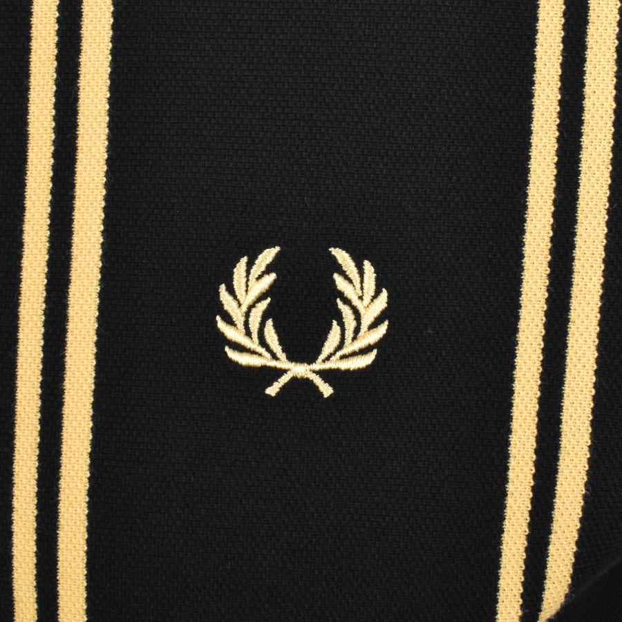 Image number 3 for Fred Perry Vertical Stripe Polo T Shirt Black