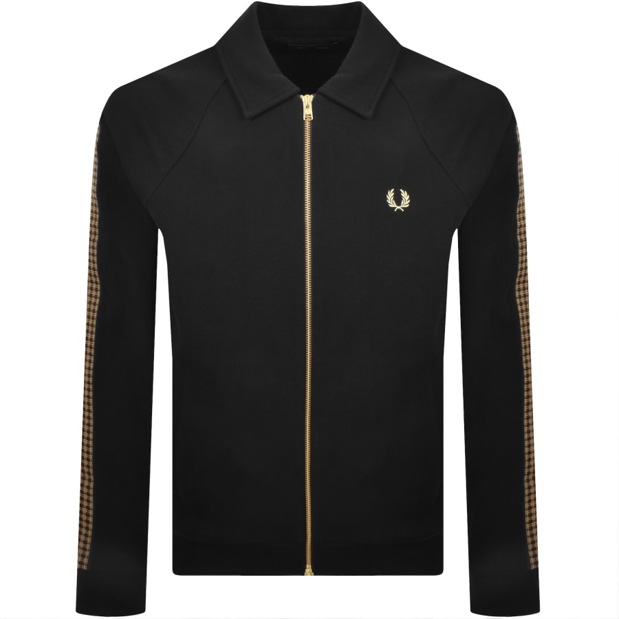 Image number 1 for Fred Perry Cross Tape Track Jacket Black