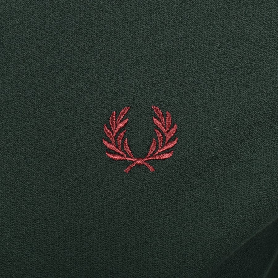 Image number 3 for Fred Perry Zip Neck Crepe Polo Green