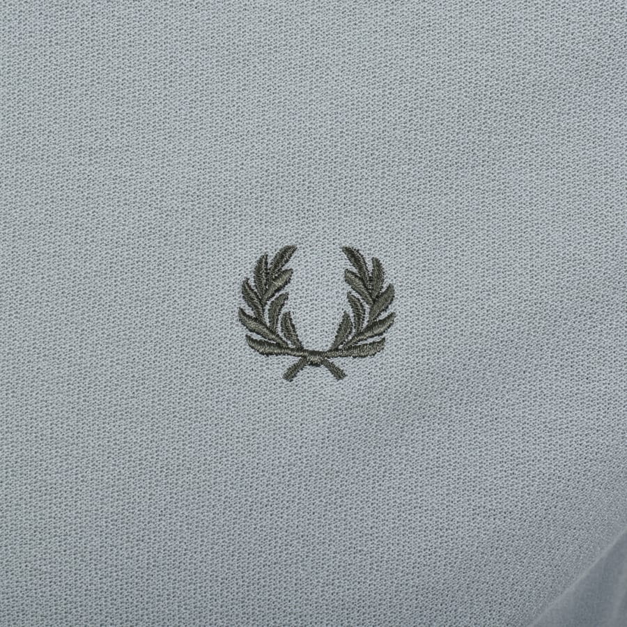 Image number 3 for Fred Perry Zip Neck Crepe Polo Stockport Blue