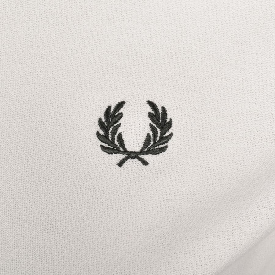Image number 3 for Fred Perry Zip Neck Crepe Polo Ecru