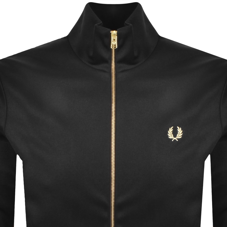 Image number 2 for Fred Perry Stripe Tape Track Jacket Black