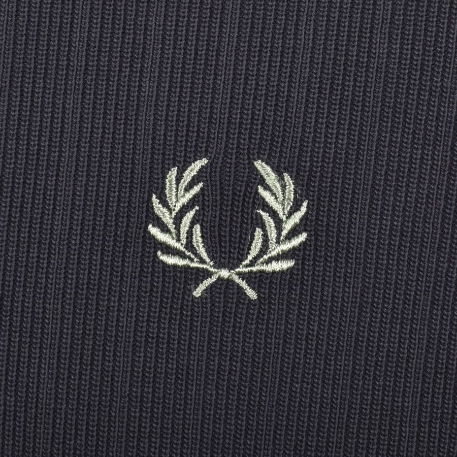 Image number 3 for Fred Perry Ribbed Jersey T Shirt Navy