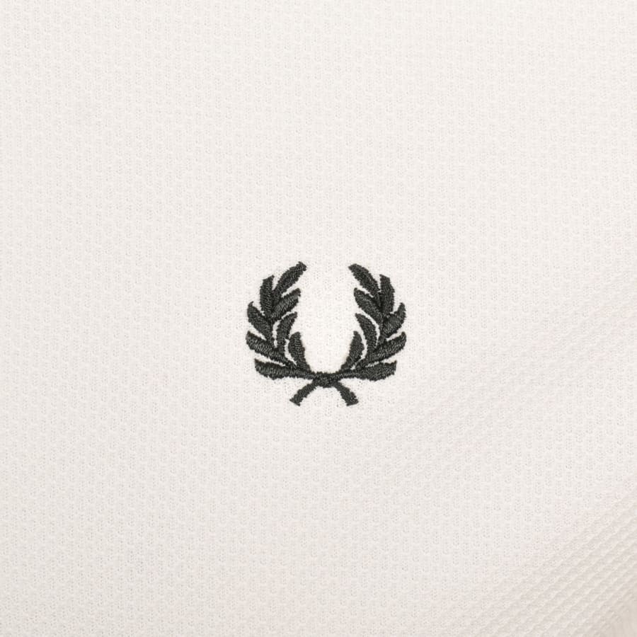 Image number 3 for Fred Perry Half Zip Long Sleeve Top Ecru