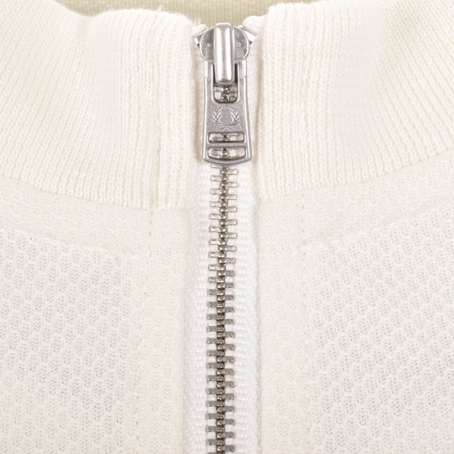 Image number 4 for Fred Perry Half Zip Long Sleeve Top Ecru