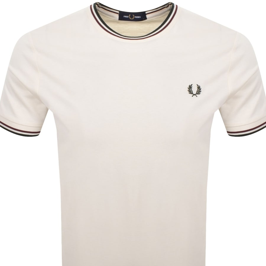 Image number 2 for Fred Perry Twin Tipped T Shirt Ecru