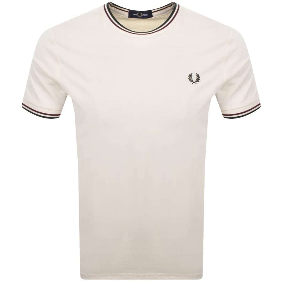 Image number 1 for Fred Perry Twin Tipped T Shirt Ecru