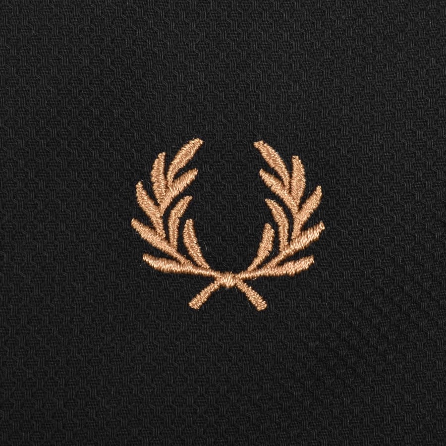 Image number 3 for Fred Perry Pique Polo Collar Shirt Black