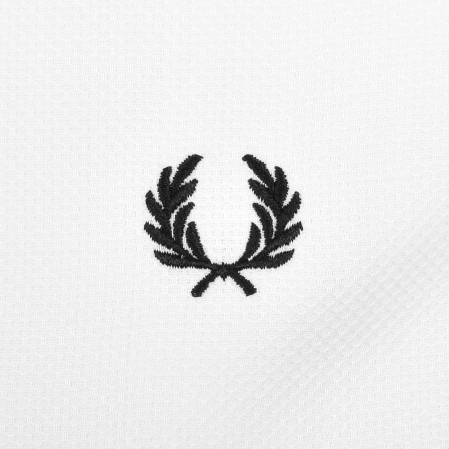 Image number 3 for Fred Perry Pique Polo Collar Shirt White