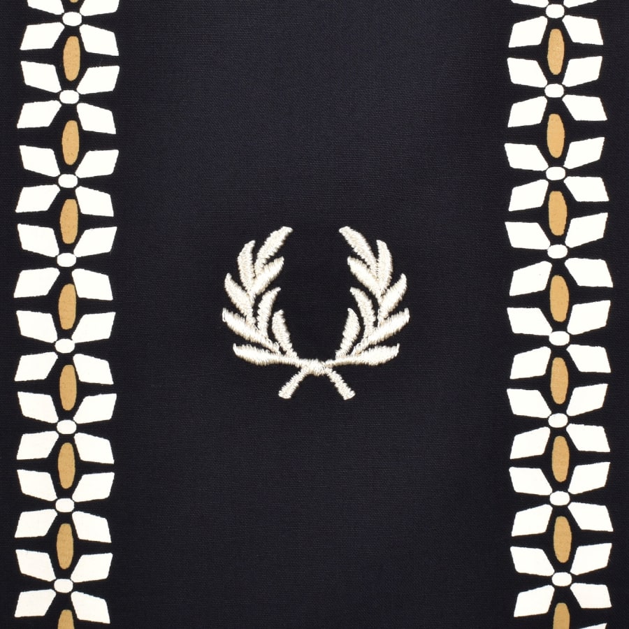 Image number 3 for Fred Perry Placement Print Shirt Navy
