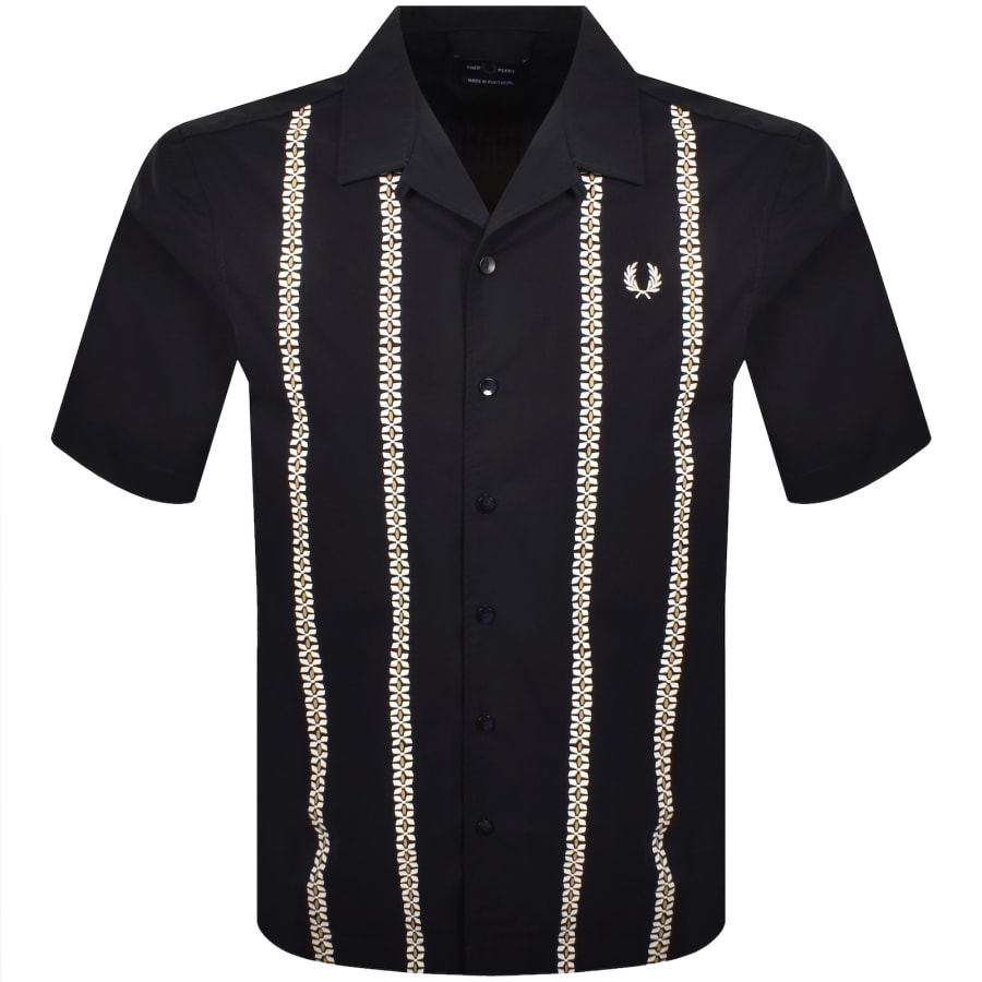 Image number 1 for Fred Perry Placement Print Shirt Navy