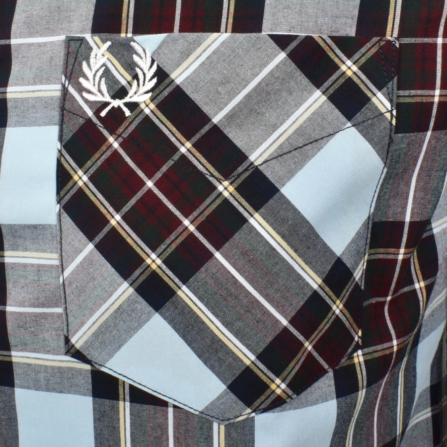 Image number 3 for Fred Perry Long Sleeve Tartan Shirt Blue