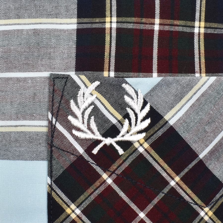 Image number 4 for Fred Perry Long Sleeve Tartan Shirt Blue