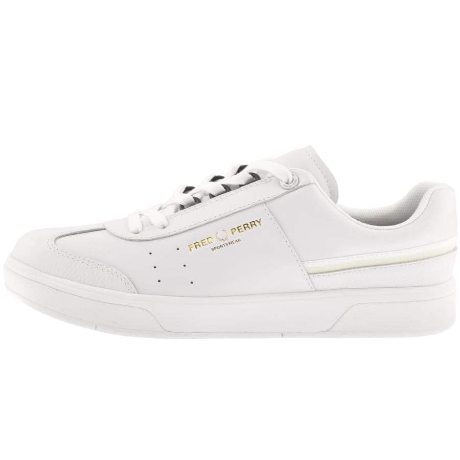 Image number 1 for Fred Perry B302 Leather Trainers White