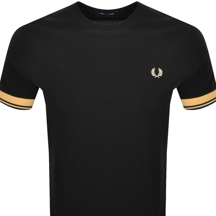 Image number 2 for Fred Perry Twin Tipped Cuff T Shirt Black