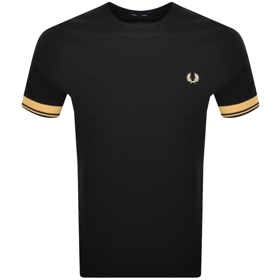 Image number 1 for Fred Perry Twin Tipped Cuff T Shirt Black