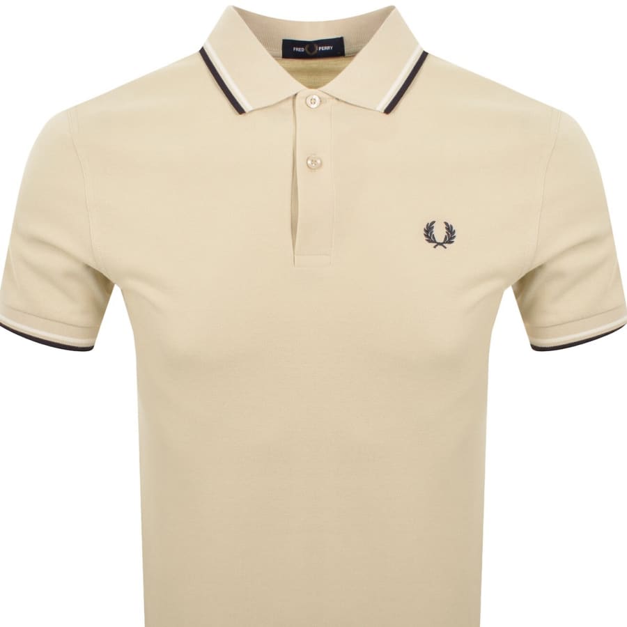 Image number 2 for Fred Perry Twin Tipped Polo T Shirt Beige
