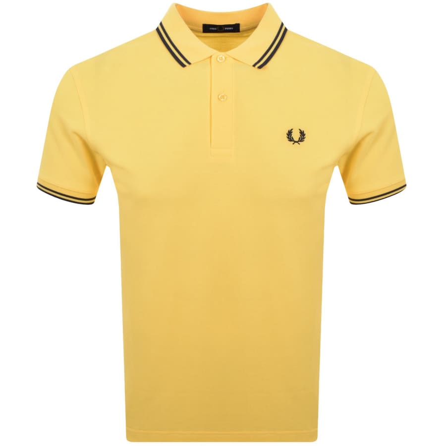 Image number 1 for Fred Perry Twin Tipped Polo T Shirt Yellow