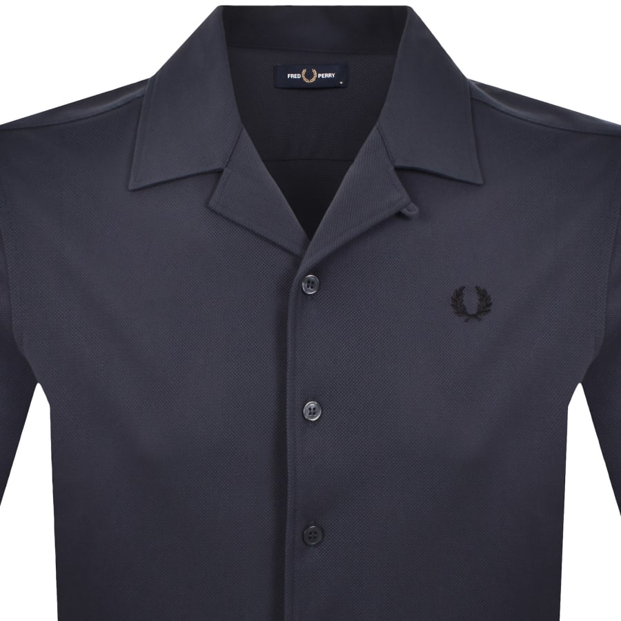Image number 2 for Fred Perry Revere Coller Shirt Blue