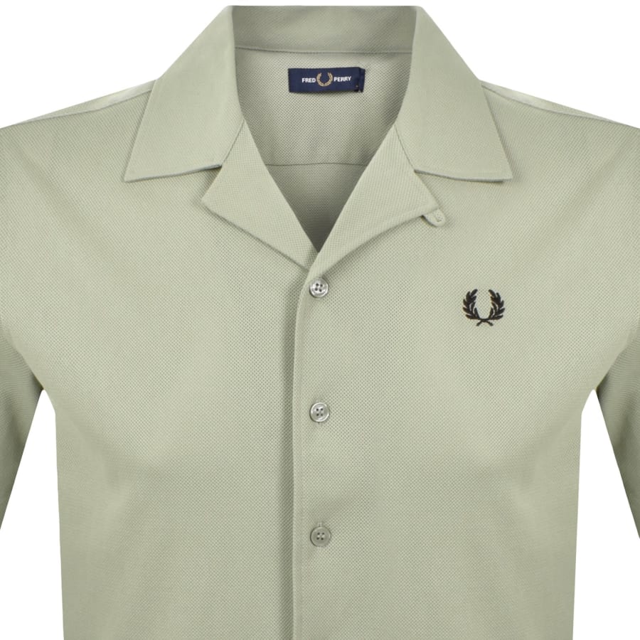 Image number 2 for Fred Perry Revere Coller Shirt Green