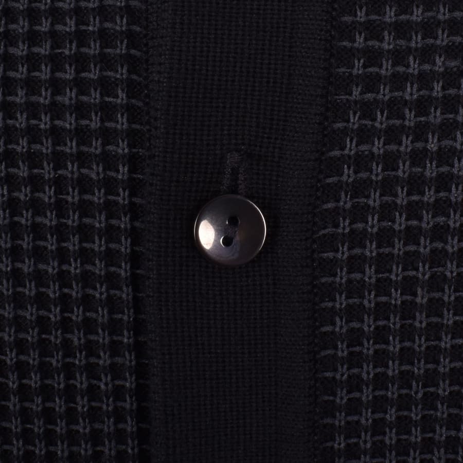 Image number 4 for Fred Perry Waffle Knit Polo T Shirt Navy