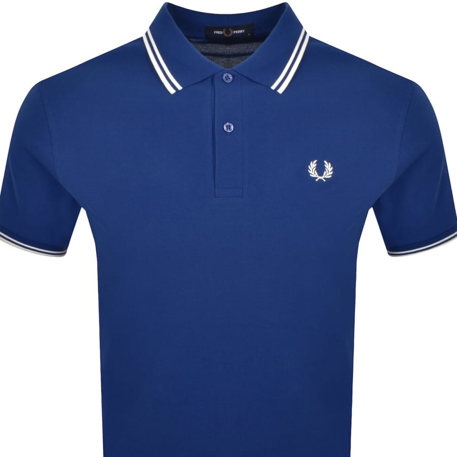 Image number 2 for Fred Perry Twin Tipped Polo T Shirt Blue