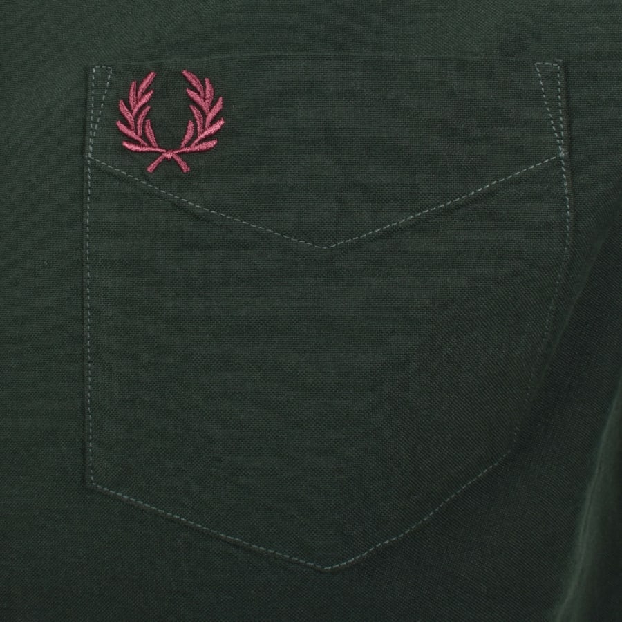 Image number 3 for Fred Perry Oxford Short Sleeve Shirt Green