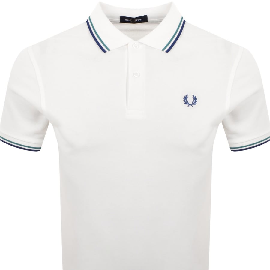 Image number 2 for Fred Perry Twin Tipped Polo T Shirt Snow White