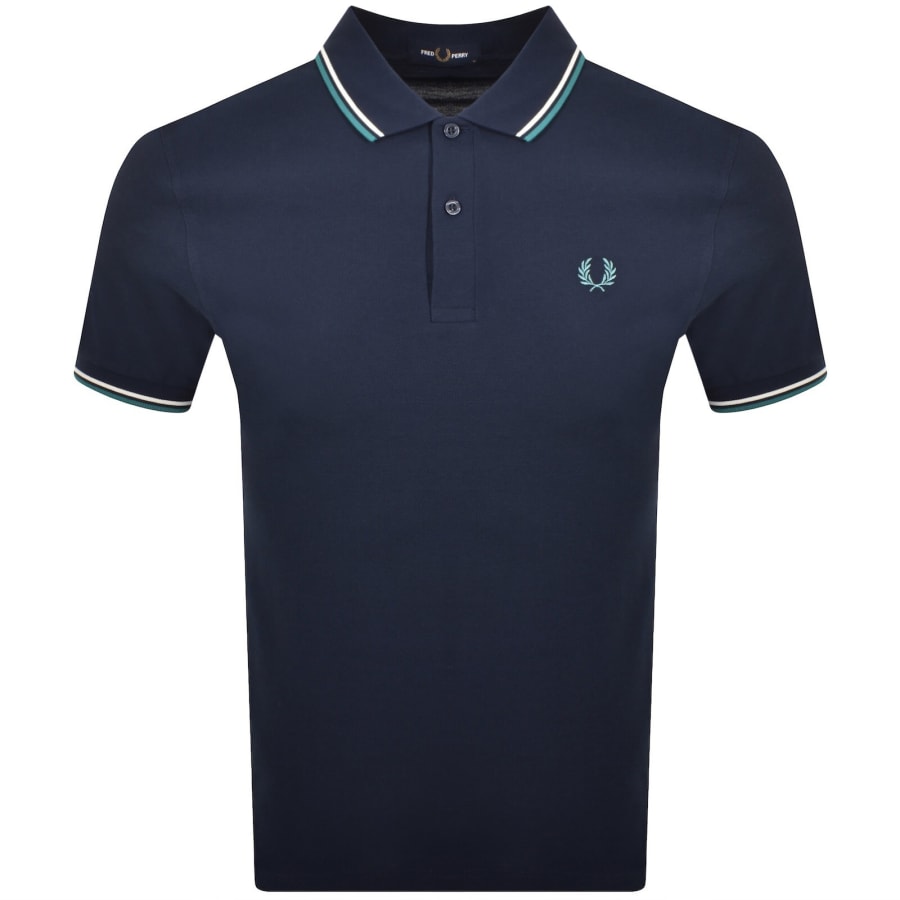 Image number 1 for Fred Perry Twin Tipped Polo T Shirt Blue