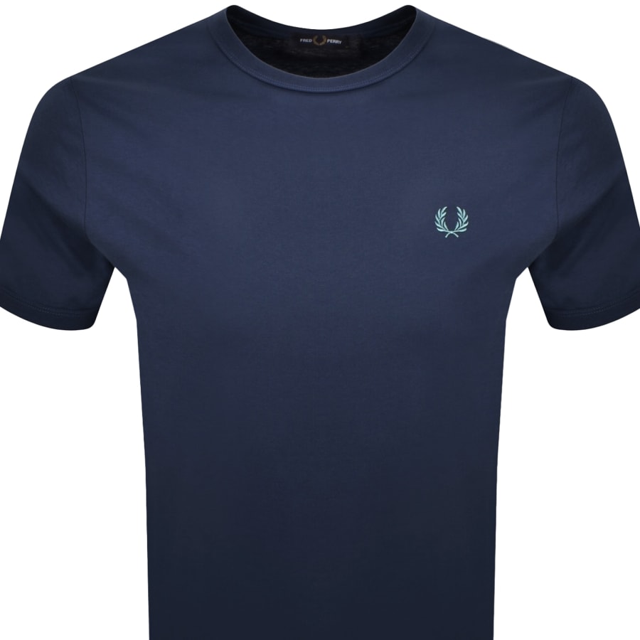 Image number 2 for Fred Perry Ringer T Shirt Tennis Blue