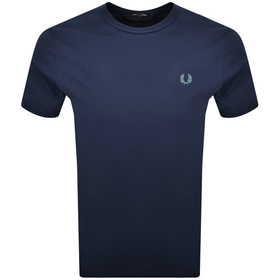 Image number 1 for Fred Perry Ringer T Shirt Tennis Blue