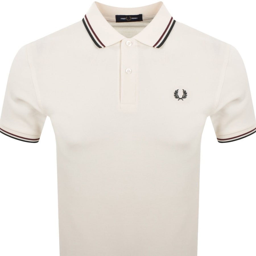 Image number 2 for Fred Perry Twin Tipped Polo T Shirt Ecru