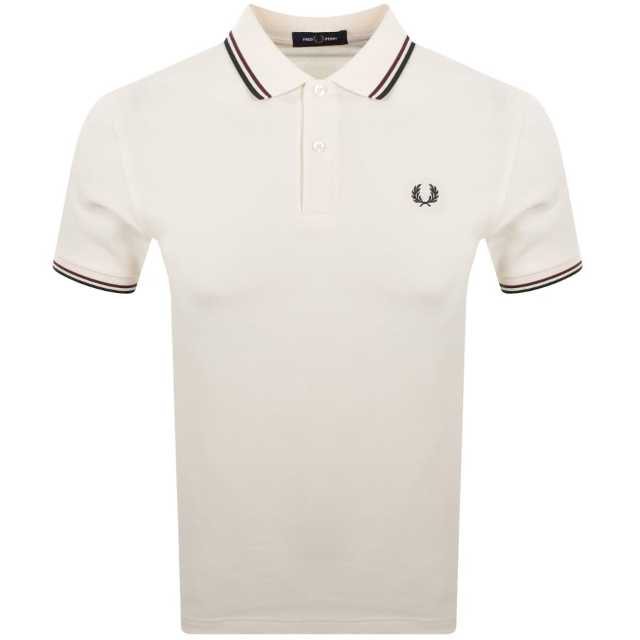 Image number 1 for Fred Perry Twin Tipped Polo T Shirt Ecru