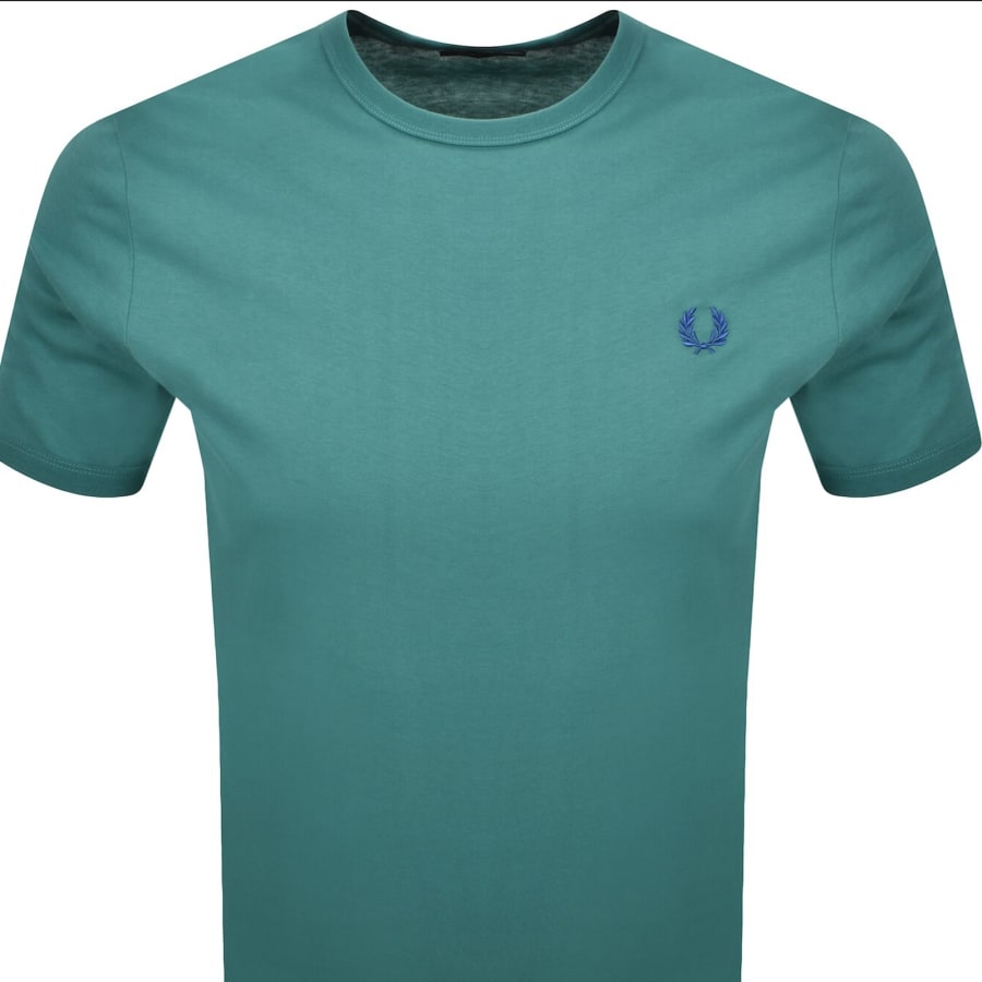 Image number 2 for Fred Perry Ringer T Shirt Deep Mint Green
