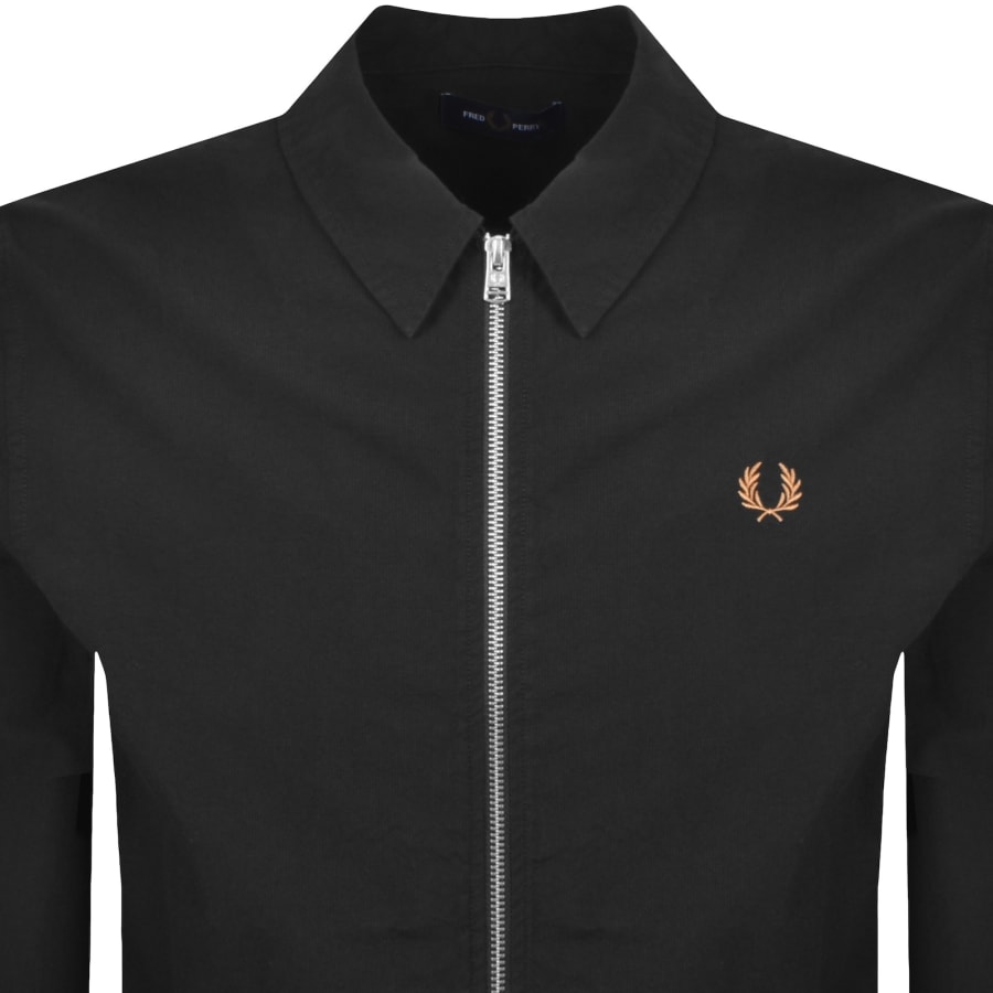 Image number 2 for Fred Perry Seersucker Overshirt Black