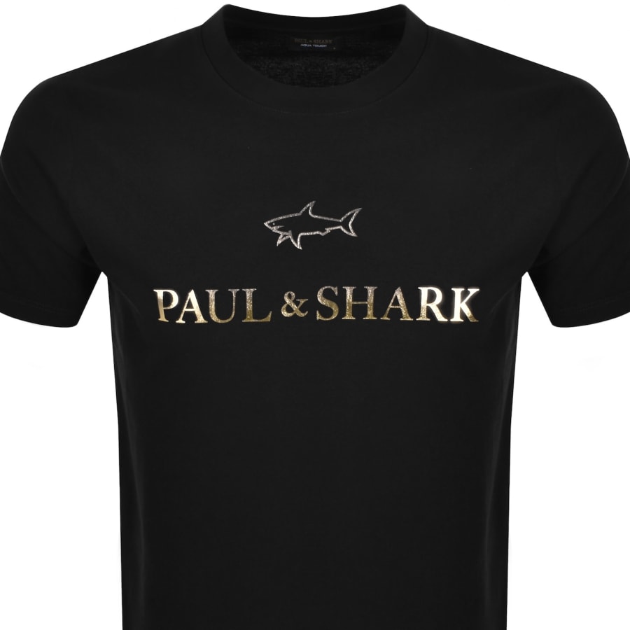 Image number 2 for Paul And Shark Printed Logo T Shirt Black