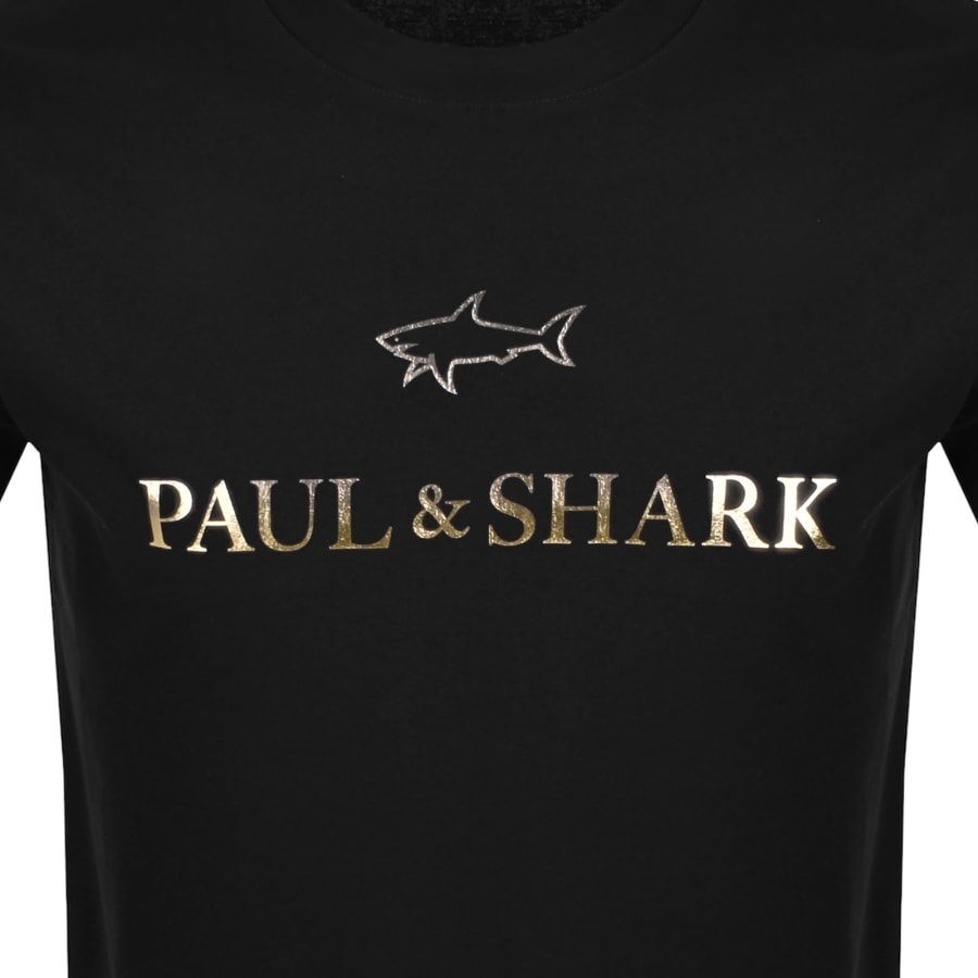 Image number 3 for Paul And Shark Printed Logo T Shirt Black