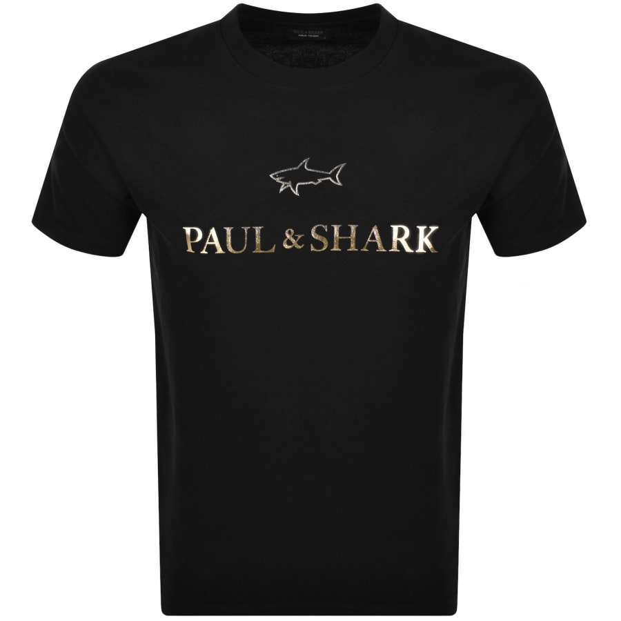 Image number 1 for Paul And Shark Printed Logo T Shirt Black