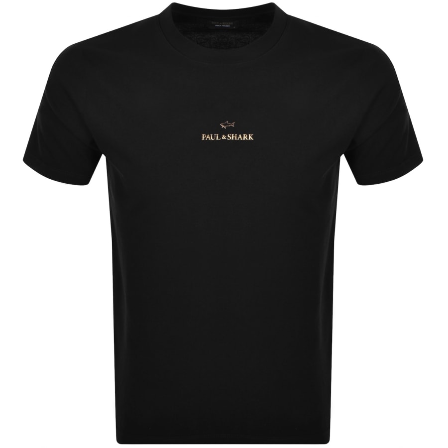 Image number 1 for Paul And Shark Printed Logo T Shirt Black
