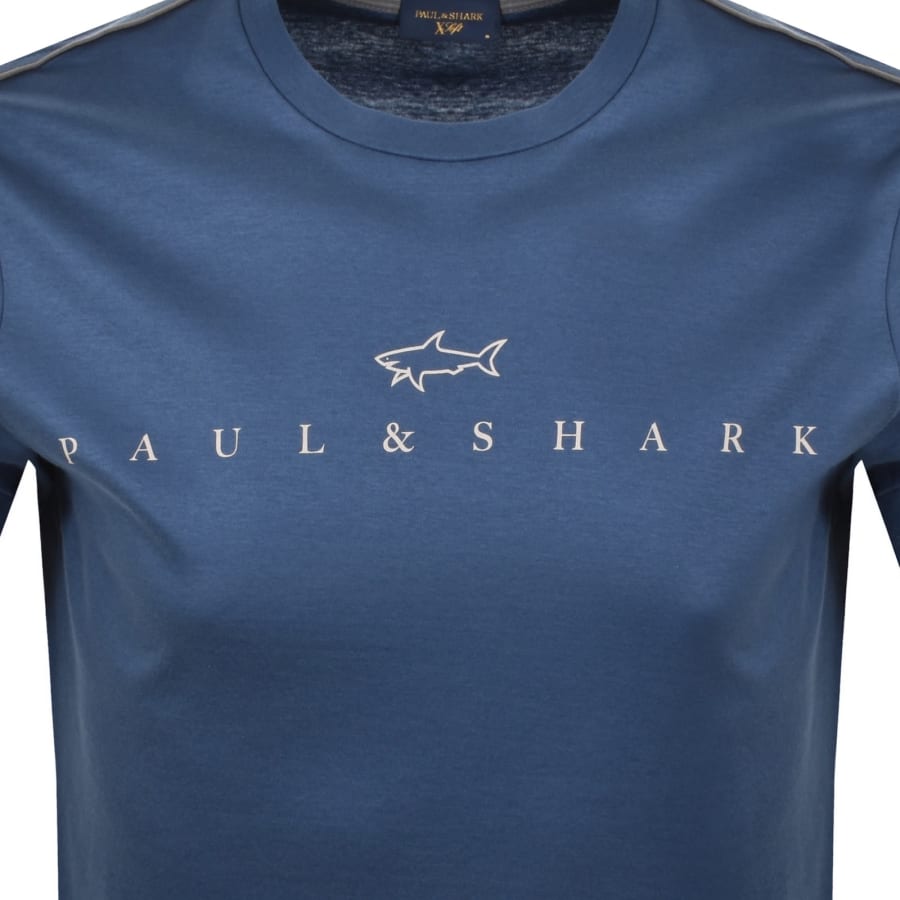 Image number 3 for Paul And Shark Printed Logo T Shirt Blue
