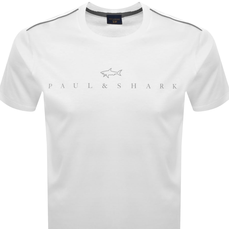 Image number 2 for Paul And Shark Printed Logo T Shirt White