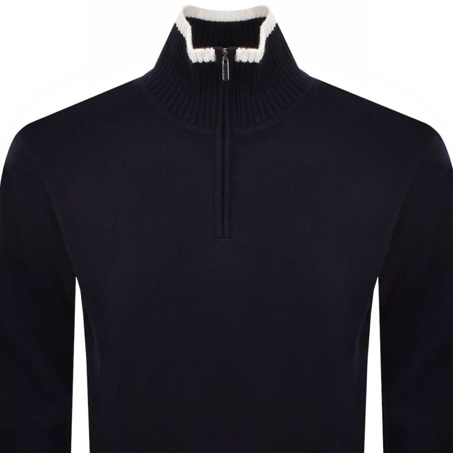 Image number 3 for Paul And Shark Moon Badge Knit Jumper Navy